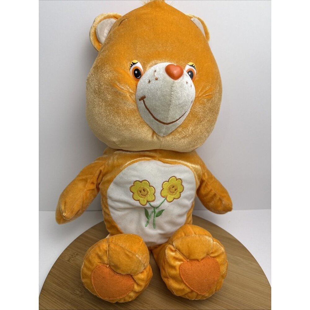 Vintage NancoNancy‎ Care Bear 2003 Orange with Yellow Flowers on Chest